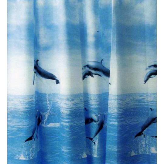 Шторка для ванной "Зонтичная" Синий дельфин, ODA (ZZ 02)
