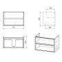 TEO комплект меблів 80 см білий: тумба підвісна, 2 ящика + умивальник накладний артикул 15-88-080 (15-88-81)