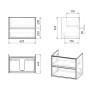 TEO комплект мебели 65 см дуб готланд: тумба подвесная, 2 ящика + умывальник накладной артикул 15-88-060 (15-88-610Dr)