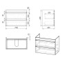 FIESTA комплект меблів 80 см білий: тумба підвісна, 2 ящика + умивальник накладний 13-01-042D (15-800-01)