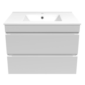 FIESTA комплект мебели 80 см белый: тумба подвесная, 2 ящика + умывальник накладной 13-01-042D (15-800-01)