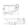 MIRRA ванна 170*110 см асиметрична ліва, з ніжками SN8 і елементами кріплення (XWA3371000)