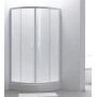 TISZA душова кабіна 90*90*200 см, на дрібному піддоні, профіль білий, скло "Zuzmara" (599-021)