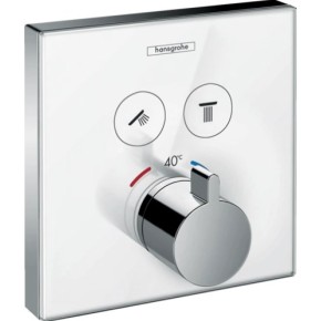 SHOWERSELECT термостат для двух потребителей, стеклянный, белый/хром (15738400)