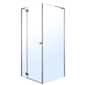 BENITA душова кабіна 90*90*195 см, квадратна (скла + двері), ліва, розпашні двері, хром, прозоре (10-22-905L glass)