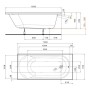 OPAL PLUS ванна 150*70 см прямоугольная, без ножек (XWP135000N)