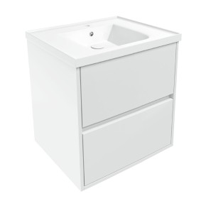 TEO комплект мебели 65 см белый: тумба подвесная, 2 ящика + умывальник накладной артикул 15-88-060 (15-88-61)