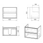 TEO комплект меблів 65 см білий: тумба підвісна, 2 ящика + умивальник накладний артикул 15-88-060 (15-88-61)