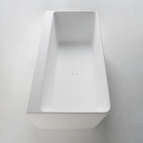 Ванна 165*80*59 см отдельностоящая/пристенная каменная Solid surface (12-40-051)