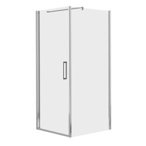 RUDAS душова кабіна 90*90*200 см, квадратна, розпашні двері, ліва, скло прозоре (скла + двері) (599-001 / 1L)