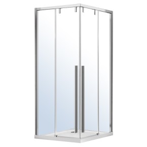 AIVA душова кабіна 100*100*195 см (скло+двері), розсувні, хром, прозоре скло 8 мм (10-22-680 glass)