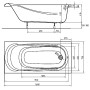 SAGA ванна 160*75 см прямокутна, з ніжками SN0 і елементами кріплення (XWP3860000)
