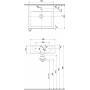 TWINS умивальник 50 см прямокутний, з отвором, з переливом (L51150000)
