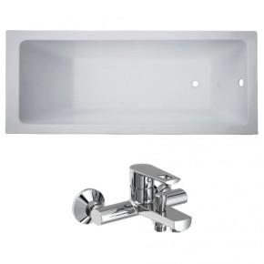 Комплект: LIBRA ванна 150*70*45,8 см без ножек + BENITA смеситель для ванны, хром 35 мм (TS-1570458+15172100)