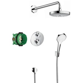SHOWERSET Croma Select S/Ecostat S душовий набір: верхній, ручний душ, ibox, термостат (27295000)