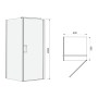 RUDAS душова кабіна 90*90*200 см квадратна (прозоре скло + розпашні двері), права (599-001/1R)