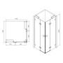 DE LA NOCHE душова кабіна 90*90*200 см (скло + двері) квадратна, розсувні двері, скло прозоре 8 мм (10-40-194 black)