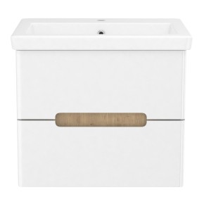 PUERTA комплект меблів 60 см білий: тумба підвісна, 2 ящика + умивальник накладний артикул 13-16-016 (15-16-60)
