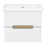 PUERTA комплект меблів 60 см білий: тумба підвісна, 2 ящика + умивальник накладний артикул 13-16-016 (15-16-60)