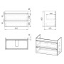 FIESTA комплект мебели 100 см белый: тумба подвесная, 2 ящика + умывальник накладной 13-01-042F (15-100-01)
