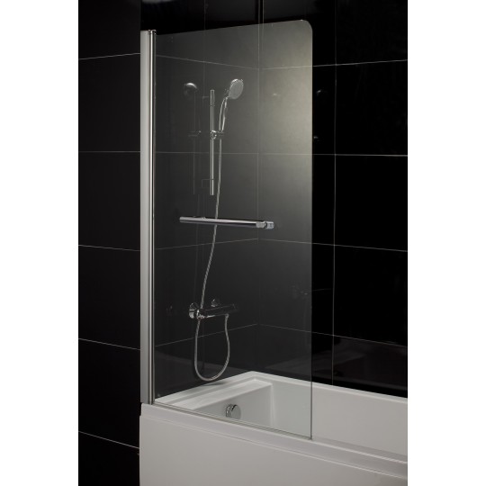 Шторка на ванну 80*150см, стекло тонированное, левая (599-02L grey)