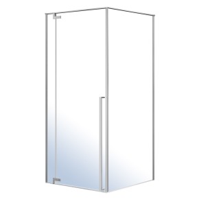 FREEZ душова кабіна 90*90*200 см квадратна, ліва, розпашні двері, без піддону, хром, скло прозоре 8 мм (599-180L/1)