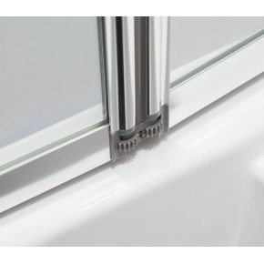 Шторка-гармошка на ванну 89*140 см, прозрачное стекло 5 мм, профиль хром (599-110)