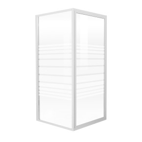 FRIDA душова кабіна 90*90*185 см (скло + двері), профіль білий, скло "Frizek" (599-151/1)