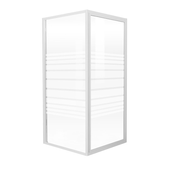 FRIDA душевая кабина 90*90*185 см (стекла + двери), профиль белый, стекло "Frizek" (599-151/1)