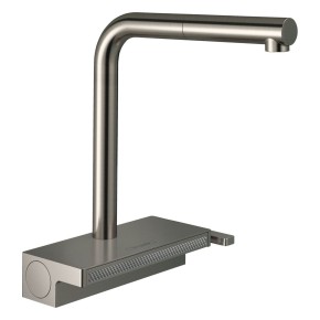 AQUNO SELECT M81 смеситель для кухни, с выдвижным душем, 2jet, sBox, цвет покрытия сталь (73830800)