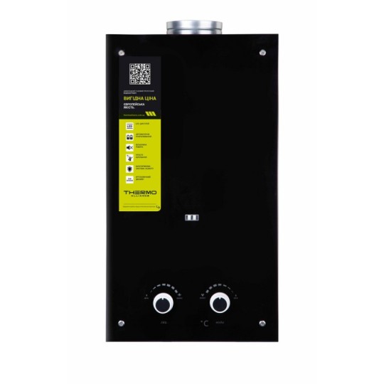 Газова колонка димохідна Thermo Alliance JSD20-10GD 10 л скло чорне (24628)