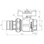 Кран шаровой "Американка" Icma 1/2 "с антипротеканием прямой №348 (30574)