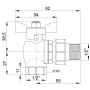 Кран кульовий Icma FAR. ROSSA 1/2" кутовий №361 (36254)