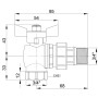 Кран кульовий Icma FAR. ROSSA 3/4" кутовий №362 (36258)