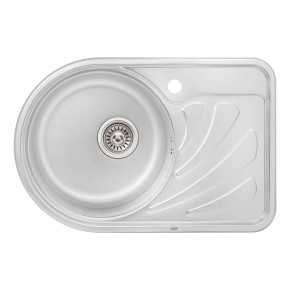 Кухонна мийка Qtap 6744L Satin 0,8 мм (QT6744LSAT08) (34900)