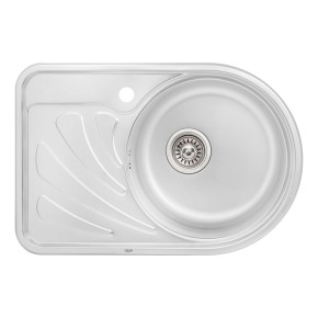 Кухонна мийка Qtap 6744R Satin 0,8 мм (QT6744RSAT08) (34901)