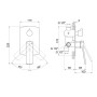 Змішувач прихованого монтажу для душу Qtap Slavonice 6242103C для двох споживачів (36808)