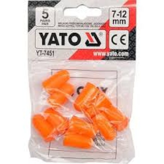 Противошумовые беруши YATO : 33 дБ, 5 пар (YT-7451)