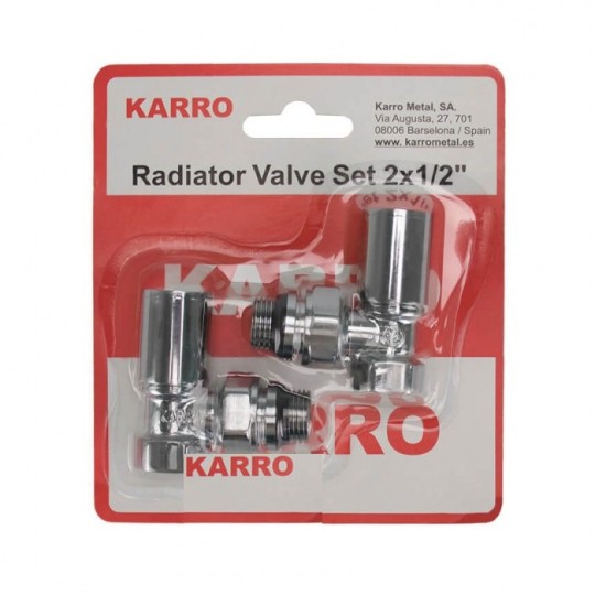 Комплект радиаторных кранов (верх+верх) (хром) KARRO (KR32001) (1012826)