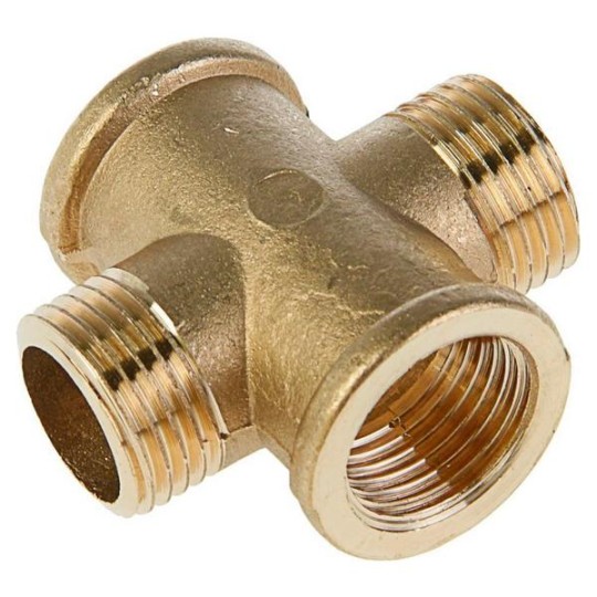 Хрестовина 1/2" В-1/2" З-1/2" В-1/2" З латунь (2202)