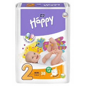 Підгузки дитячі HAPPY BELLA BABY mini. (вага 3-6 кг., 38 шт.)