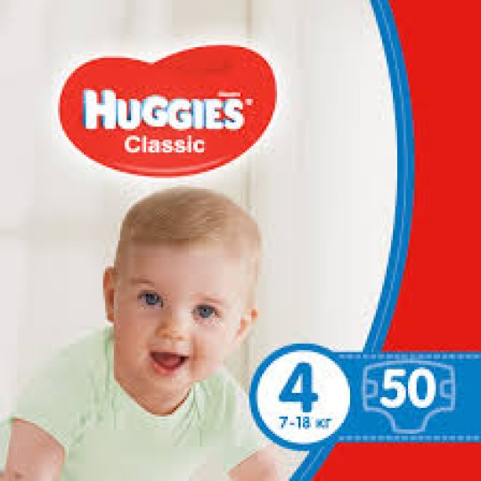 Huggies Сlassic (4) 7-18кг 50x2