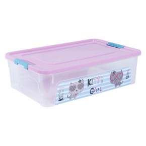 Контейнер "Smart Box" с декором 14 л Pet Shop (прозрачный/розовый/бирюзовый/) (124047)