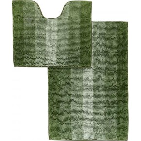 Набір килимків для підлоги туалетних та ванних кімнат TM Dariana МАХРАМАТ Стандарт 60*50+60*90 темно-зелений