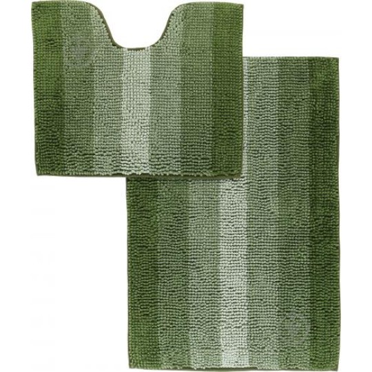 Набір килимків для підлоги туалетних та ванних кімнат TM Dariana МАХРАМАТ Стандарт 60*50+60*90 темно-зелений