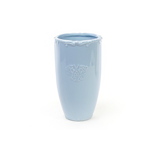 Керамическая ваза 22 см Вензель голубая (720-043)