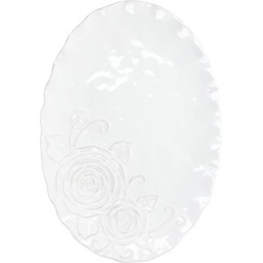 Блюдо керамічне сервіровочне овальне Аеліта, біле, 41см (545-475)