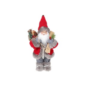 М'яка іграшка Санта 30 см червоний з сірим (845-204)