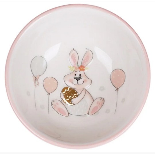 Піала керамічна 280мл з об'ємним малюнком Веселий кролик (DM147-E)