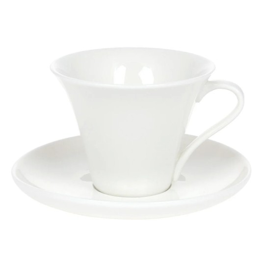 Чайна пара: чашка фарфорова 260мл з блюдцем, колір - білий 988-278